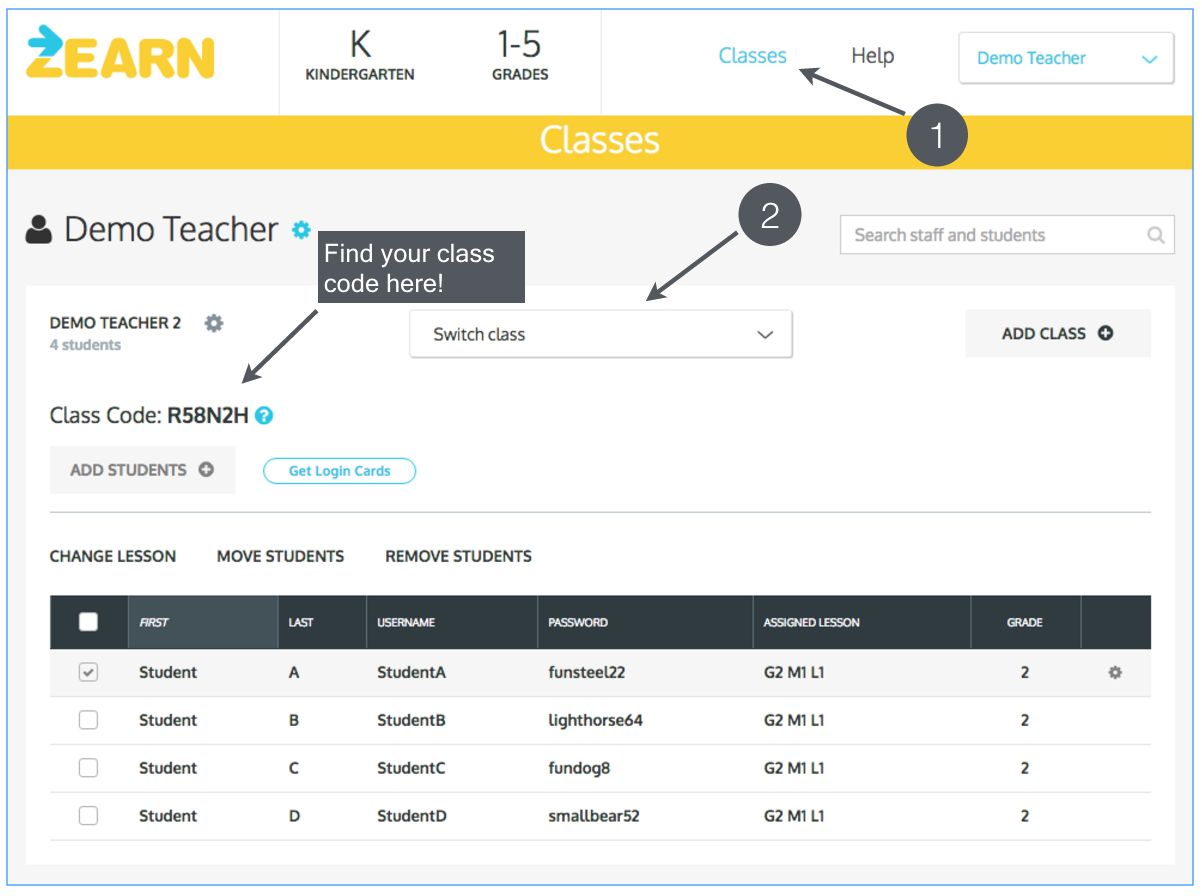 Joining a Class with Class Codes Zearn Support
